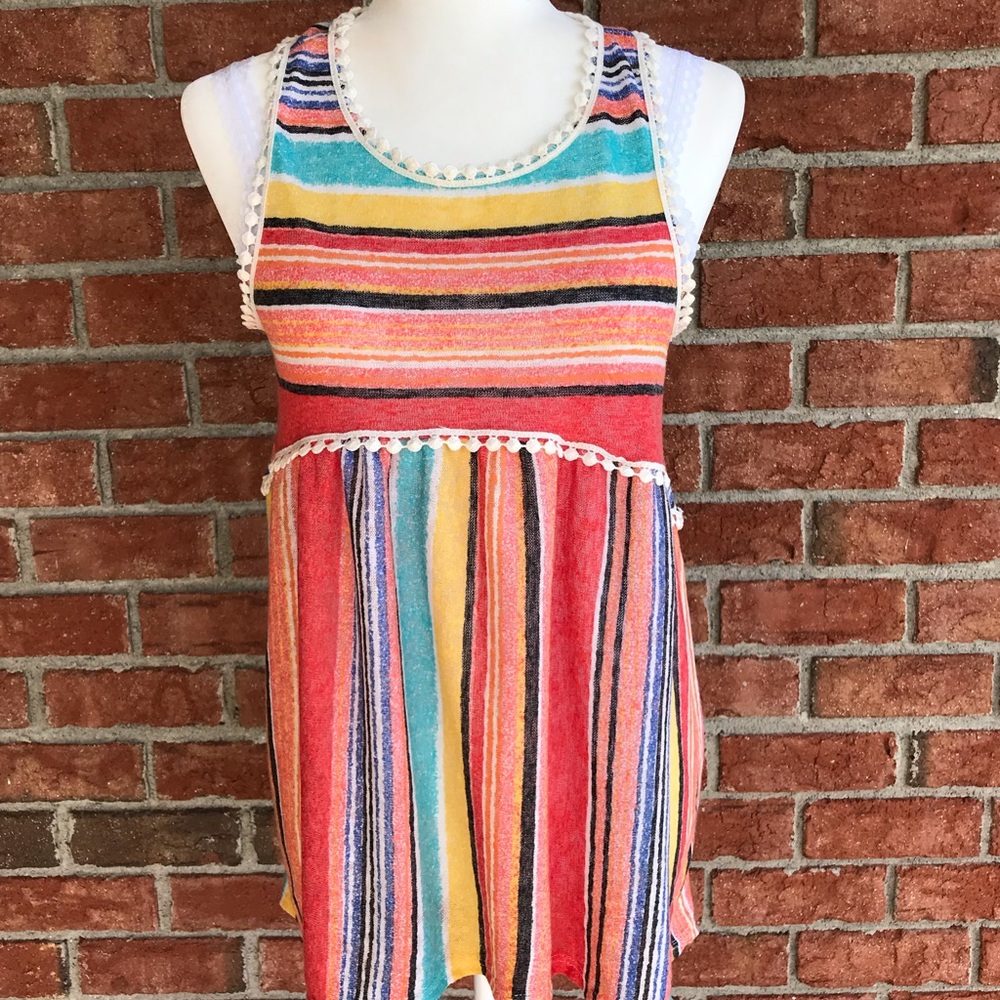 Serape racer back high low tank